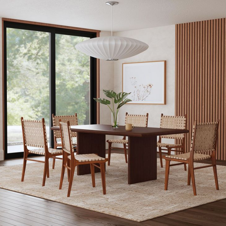 Halmstad Brown 74" Rectangular Panel Dining Table