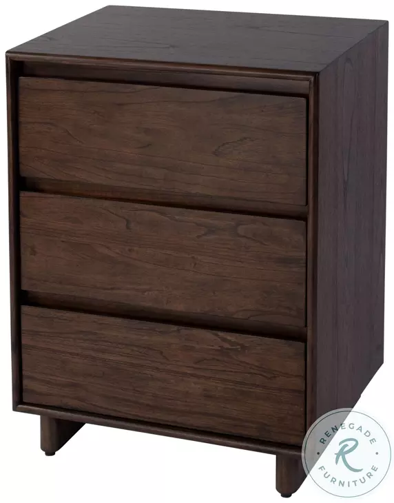 Halmstad Brown 3 Drawer Nightstand