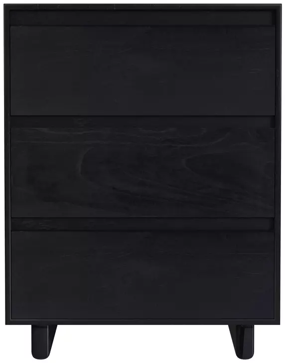 Halmstad Black 22" Panel 3 Drawer Narrow Nightstand