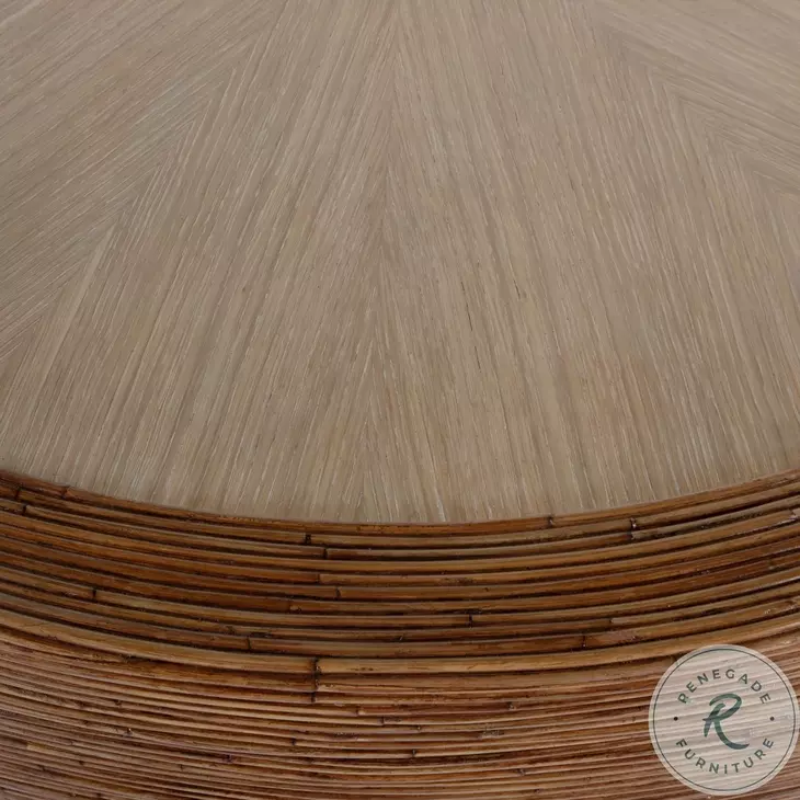 Harding Brown Rattan Drum Coffee Table