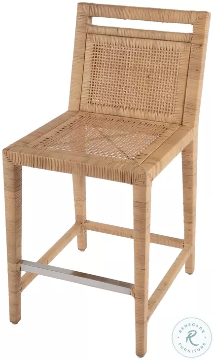 Brielle Natural Rattan Woven Counter Height Stool