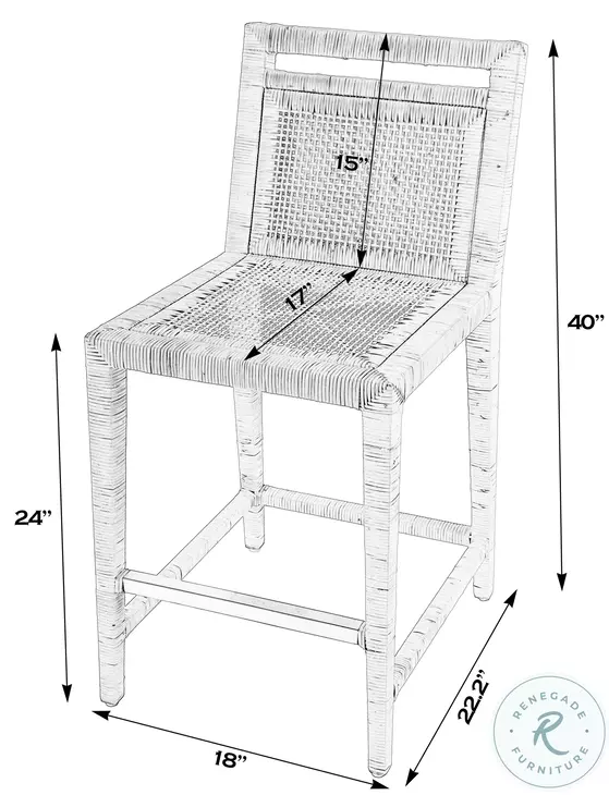Brielle Natural Rattan Woven Counter Height Stool