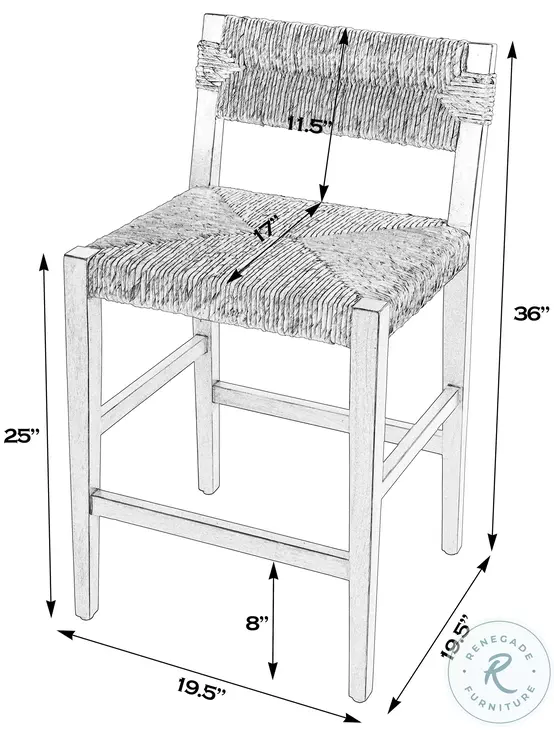 Valencia Dark Brown Short Back Counter Height Stool