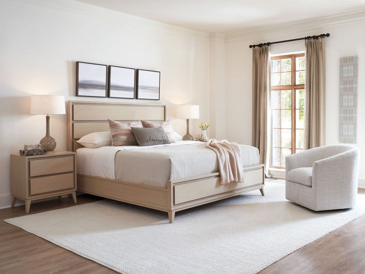 Sunset Key Candice Beige Upholstered Swivel Chair