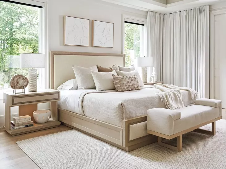 Sunset Key Abbott Beige Upholstered 62" Bed Bench