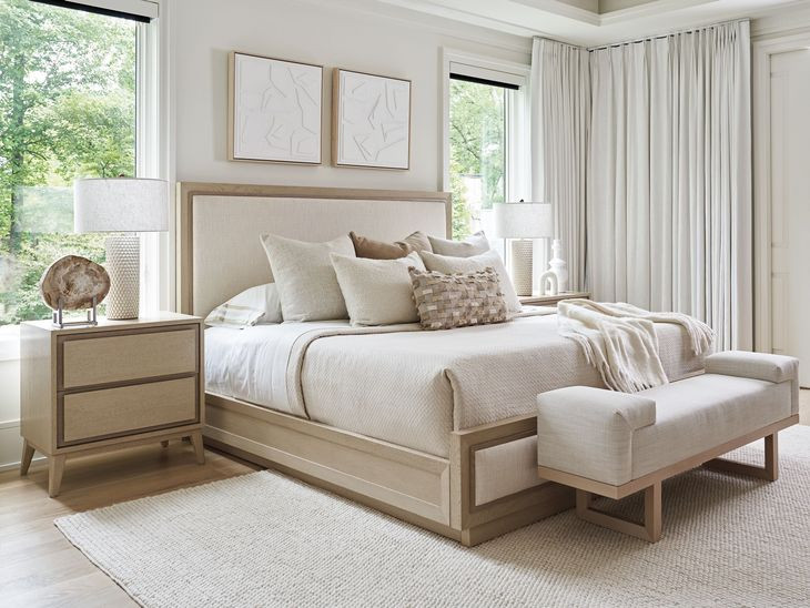 Sunset Key Abbott Beige Upholstered 62" Bed Bench