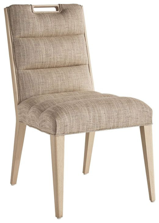 Sunset Key Aiden Channeled Tan Upholstered Side Chair