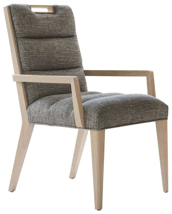 Sunset Key Aiden Channeled Gray Upholstered Arm Chair