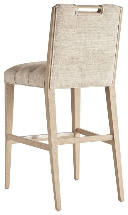 Sunset Key Greer Channeled Beige Upholstered Bar Stool