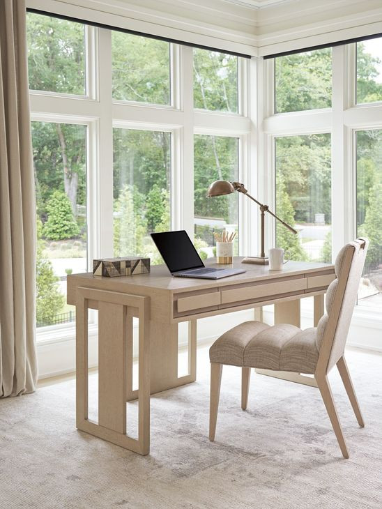 Sunset Key Aiden Channeled Tan Upholstered Side Chair