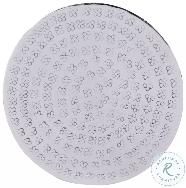 Hudson Polished Silver Drum End Table