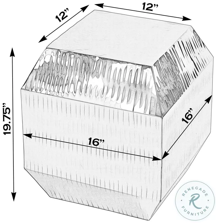 Kessel Polished Silver Side Table