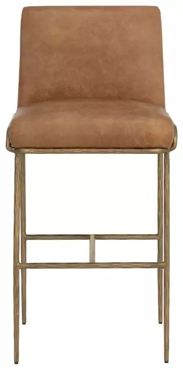 Lathan Tan Leather Upholstered Bar Stool