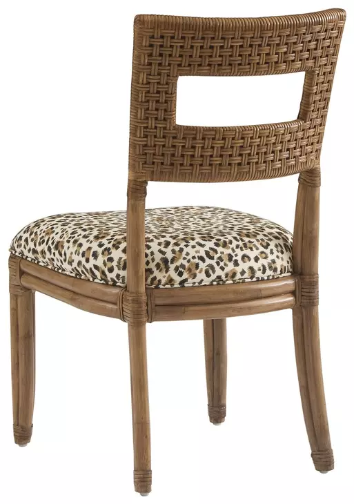 Key Biscayne Delano Brown and White Upholstered Side Chair