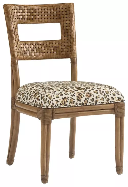 Key Biscayne Delano Brown and White Upholstered Side Chair