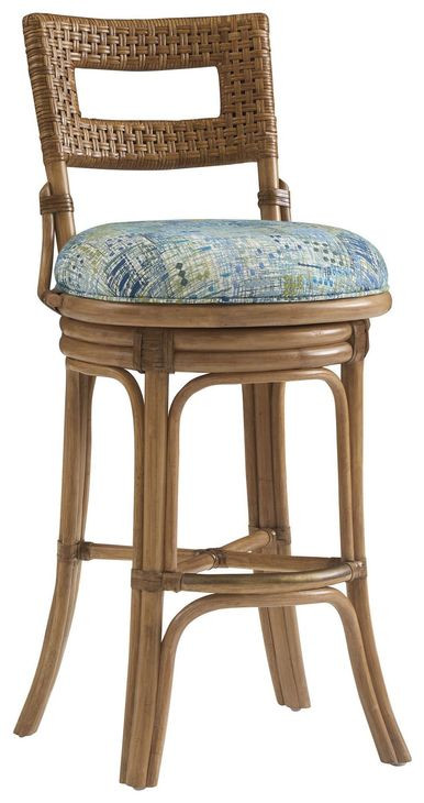 Key Biscayne Bay Harbour Green Upholstered Bar Stool