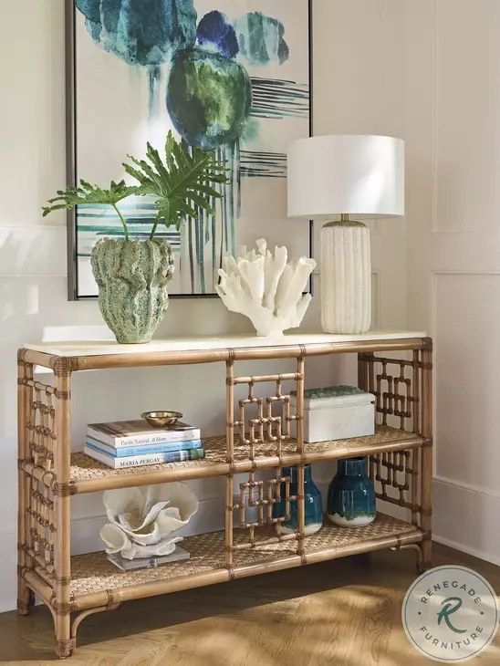 Key Biscayne Light Driftwood Sailfish Console Table