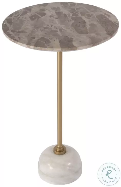 Zion Beige Gold and White Side Table
