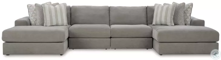 Avaliyah Ash Modular 4 Piece Double Chaise Sectional