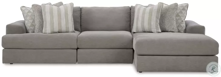 Avaliyah Ash Modular 3 Piece RAF Chaise Sectional