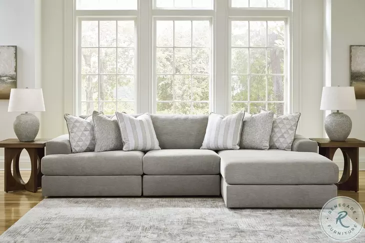 Avaliyah Ash Modular 3 Piece RAF Chaise Sectional