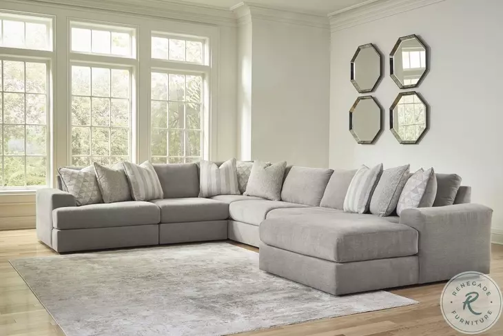 Avaliyah Ash Modular 6 Piece RAF Chaise Sectional