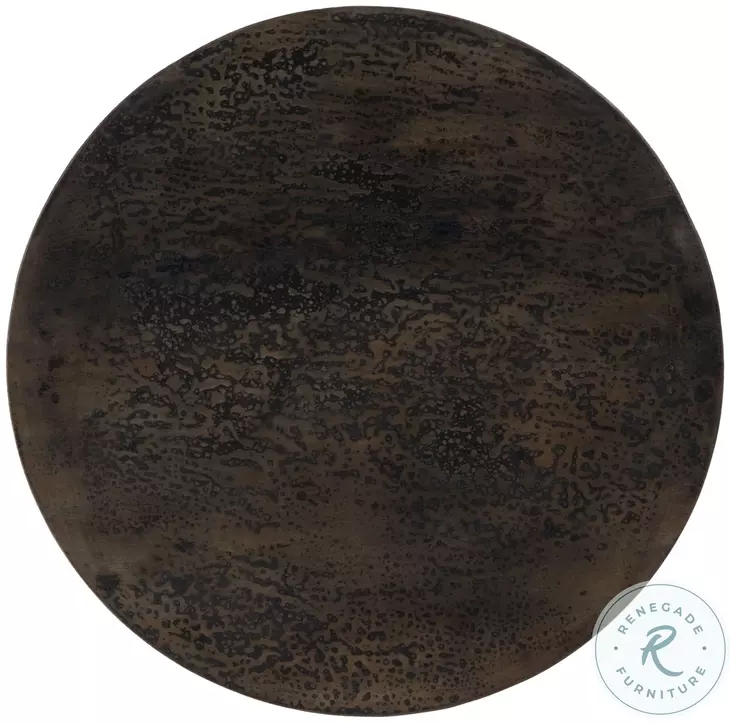 Hattie Antique Walnut Drum Cocktail Table
