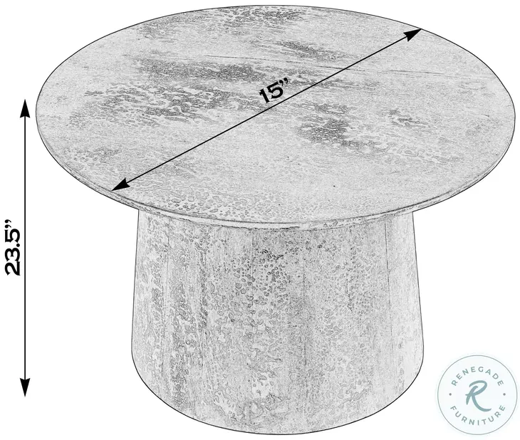 Hattie Antique Walnut Drum Cocktail Table
