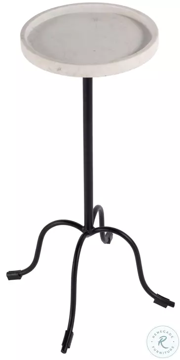 Berlin White and Black Round Side Table