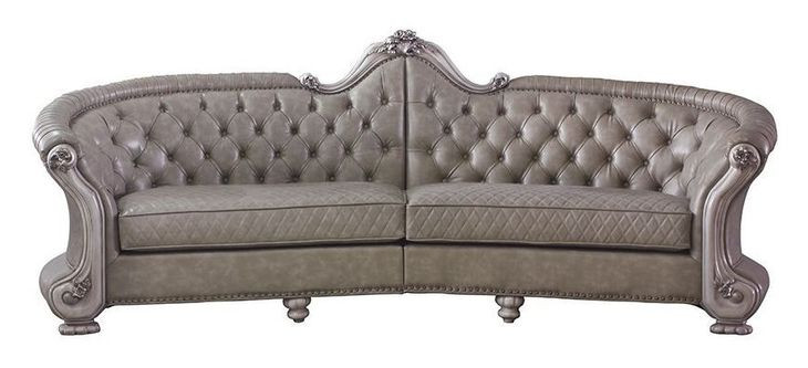 Dresden Gray 113" Sofa with Nailhead Trim