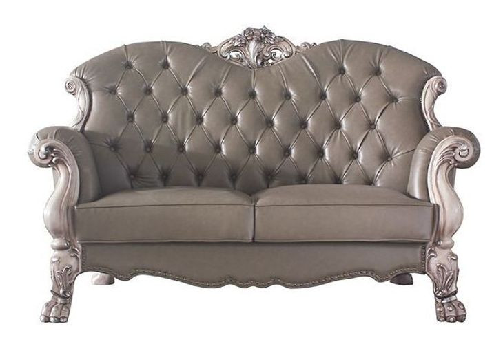 Dresden Gray 71" Loveseat with Pillow and Nailhead Trim