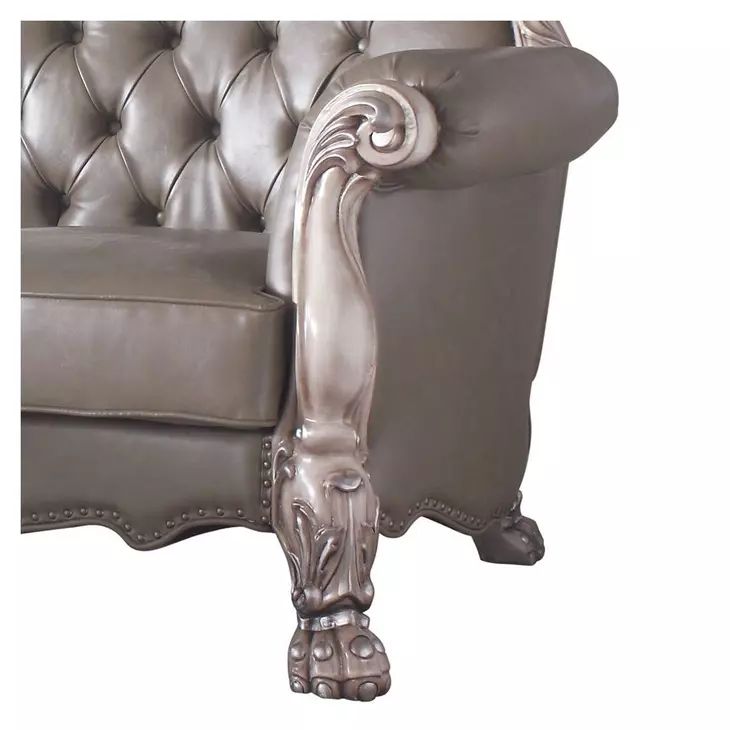Dresden Gray 71" Loveseat with Pillow and Nailhead Trim