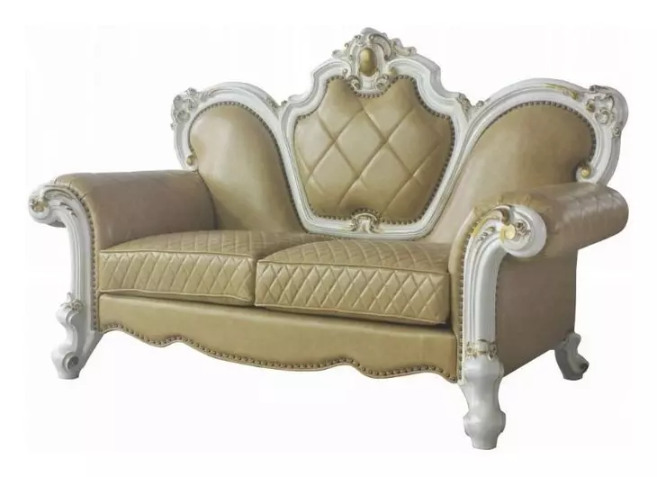 Picardy Butterscotch 70" Loveseat with Pillow and Nailhead Trim