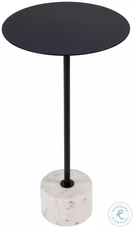 Garrett Black and White Round Side Table