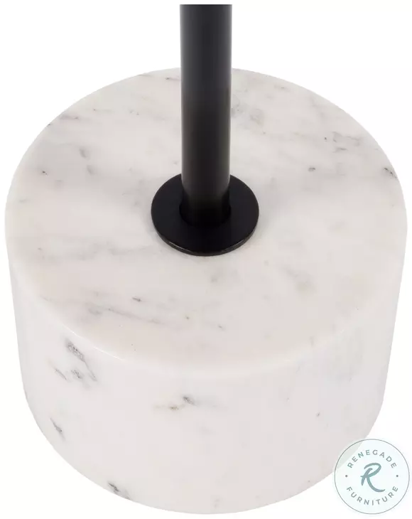 Garrett Black and White Round Side Table