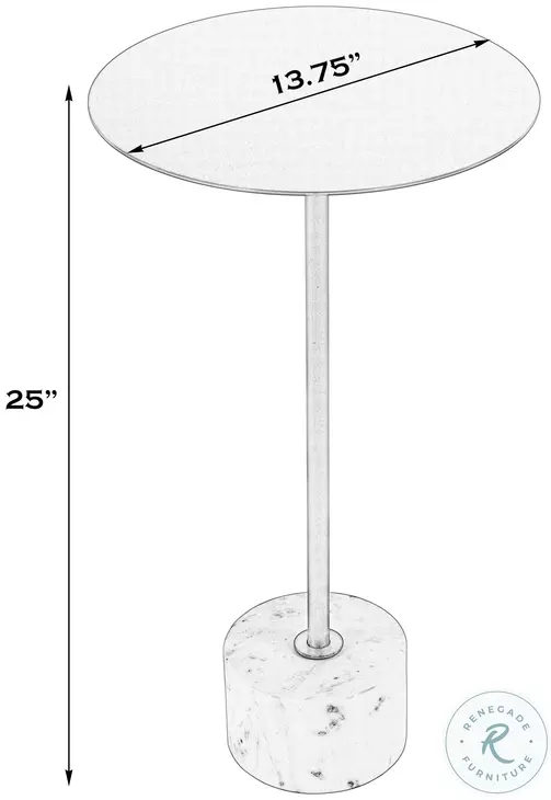 Garrett Black and White Round Side Table