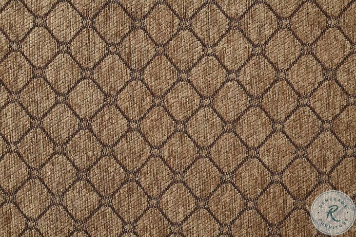 Chateau De Ville Fabric and Espresso 62" Loveseat with 3 Pillows