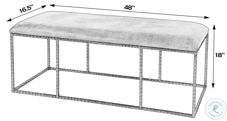 Lloyd Gold and Brown Leather Upholstered Bench
