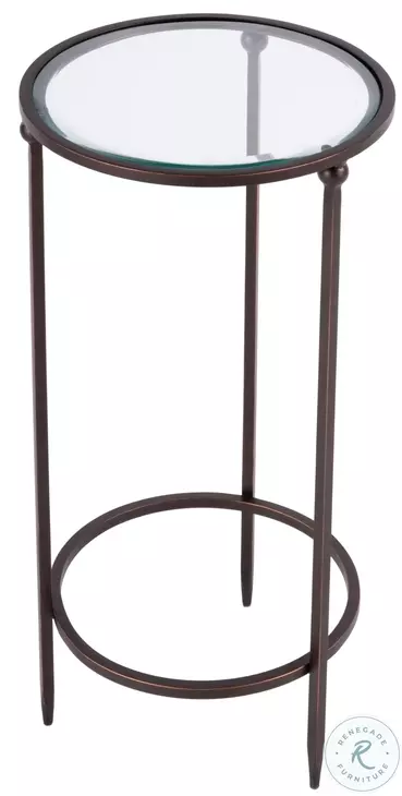 Lola Black Glass Top Side Table