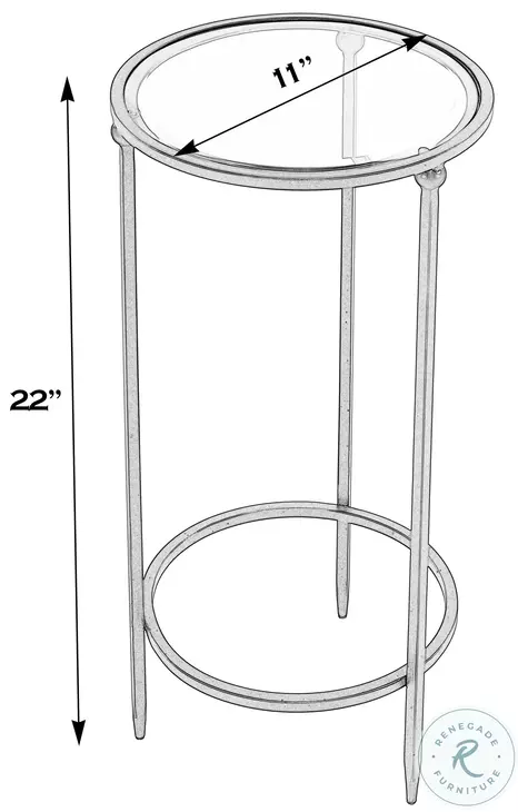 Lola Black Glass Top Side Table
