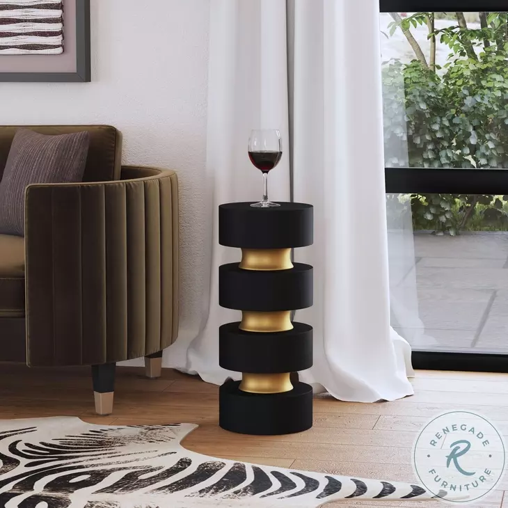 Zola Black Round Side Table
