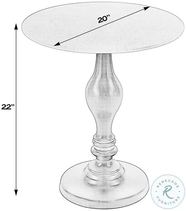 Milan White and Black Round Side Table
