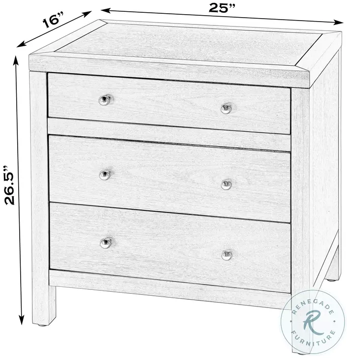 Nora Walnut 3 Drawer Nightstand