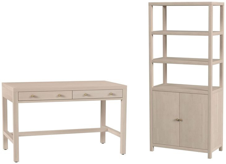 Nora Antique Taupe Rectangular Home Ofiice Set