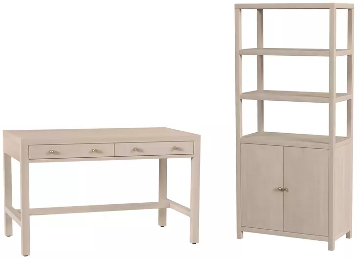 Nora Antique Taupe Rectangular Home Ofiice Set