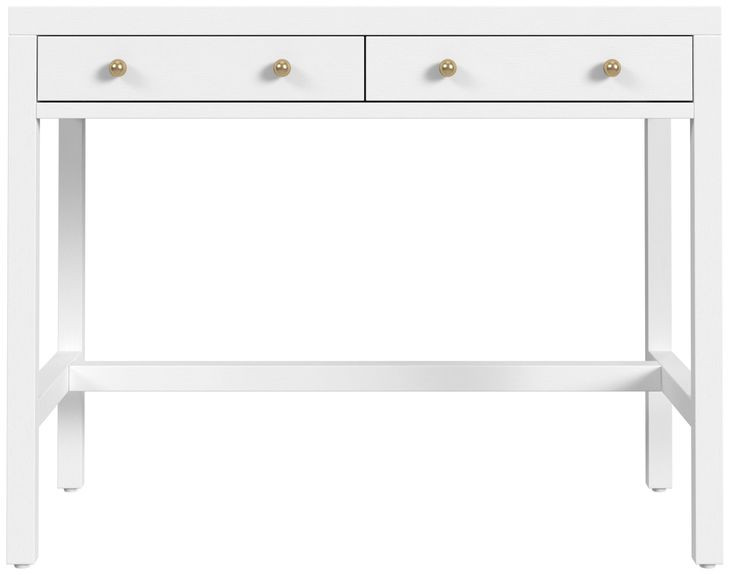 Nora White 40" Rectangular 2 Drawer Writing Desk
