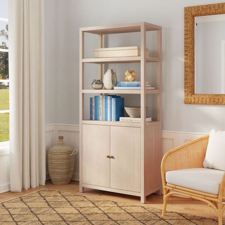 Nora Antique Taupe 32" 3 Tier Etagere Bookcase