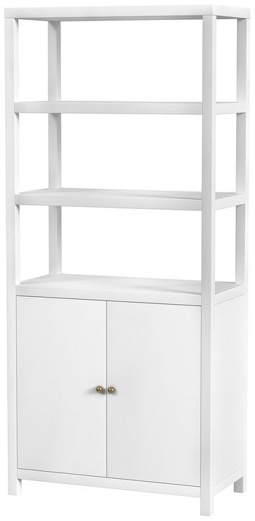 Nora White 32" 3 Tier Etagere Bookcase