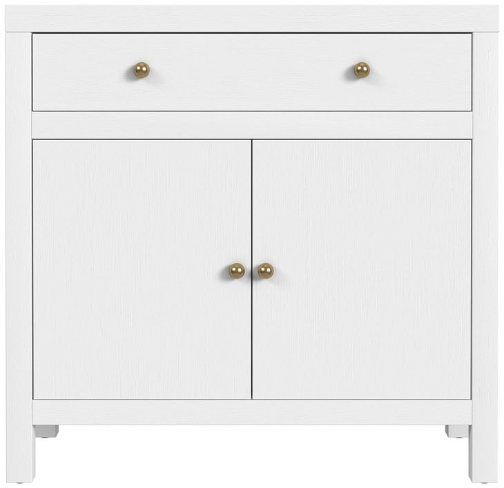 Nora White 31" 1 Drawer 2 Door Accent Storage Cabinet