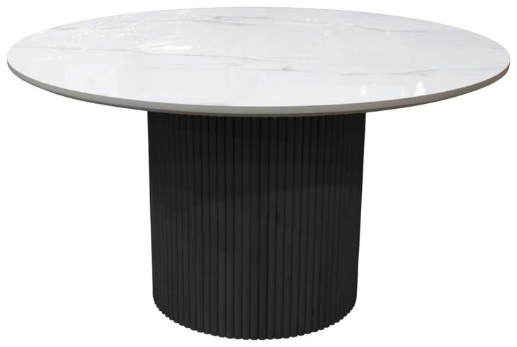 Reba Black Quartz Top Round Dining Table